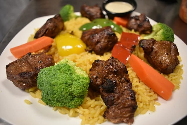 Lamb Shish Kebob Entree.